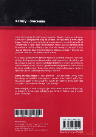 Rzymskie prawo prywatne Kazusy i ćwiczenia - Joanna Misztal-Konecka, Monika Wójcik [KSIĄŻKA]