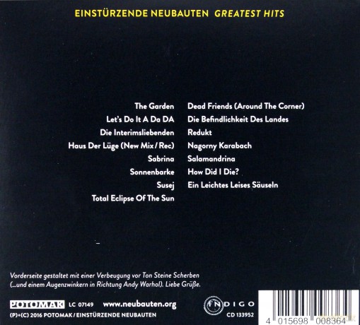 Einsturzende Neubauten: Greatest Hits [CD]