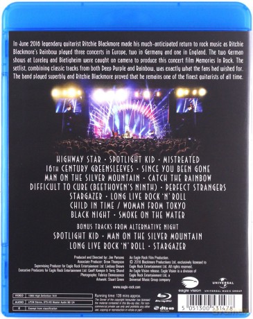 Ritchie Blackmore's Rainbow: Memories In Rock: Live In Germany [Blu-Ray]