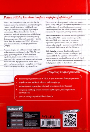 Excel 2016 PL. Programowanie w VBA, Vademecum Walkenbacha - Michael Alexander [KSIĄŻKA]