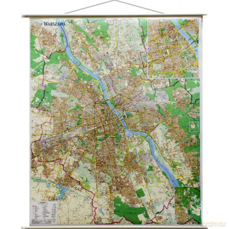 Mapa ścienna warszawa 1:26 000 plan miasta
