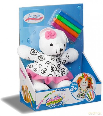Miś dziewczynka 22 cm. Kreatywne kolorowanie na okrągło