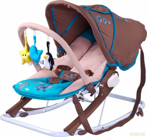 Leżaczek z daszkiem Aqua Brown