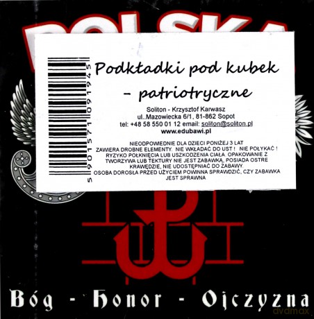 Podkładki pod kubek Patriotyczne, zestaw 2 szt