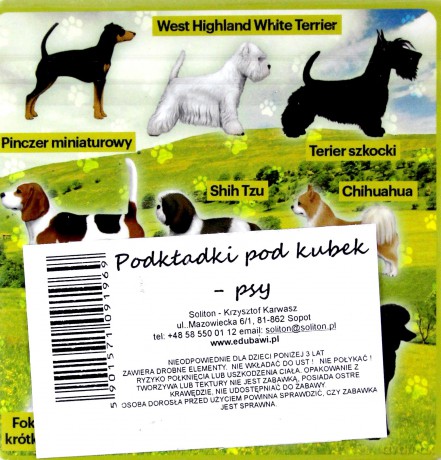 Podkładki pod kubek z psami, zestaw 2 szt