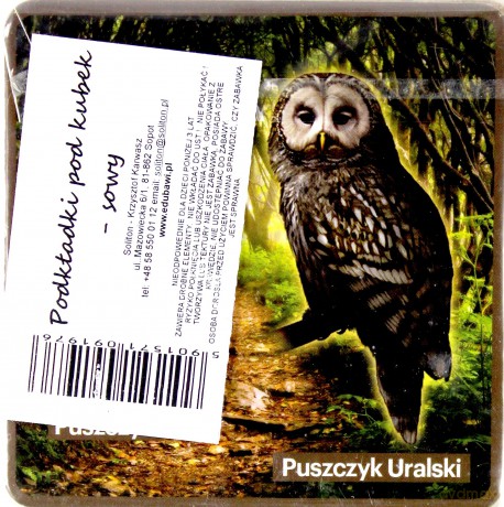 Podkładki pod kubek z sowami, zestaw 2 szt