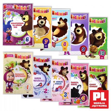 Masza I Niedźwiedź część 1+2+3+4+5+6+7+8+9+10 Pakiet [10DVD]