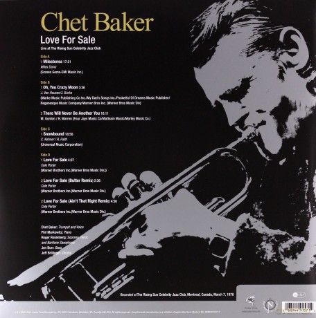 Chet Baker: Love For Sale [Winyl]