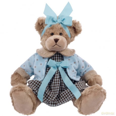 Misia Daizy niebieska kratka 33 cm