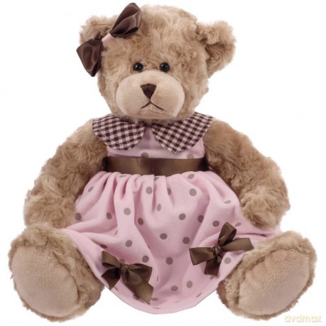 Misia Daizy różowa groszki welur 33 cm
