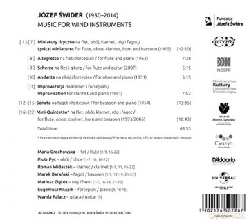 Józef Świder Music For Wind Instruments [CD]