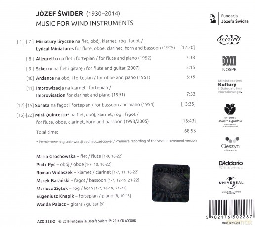 Józef Świder Music For Wind Instruments [CD]