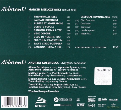 Andrzej Kosendiak: Marcin Mielczewski [CD]