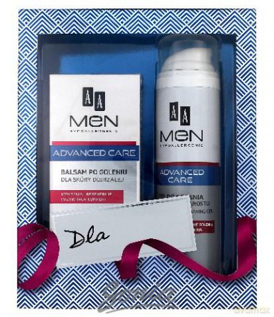 AA Zestaw prezentowy Men Advanced Care (balsam po goleniu 100 ml + żel do golenia 200 ml)