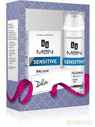 AA Zestaw prezentowy Men Sensitive (balsam po goleniu 100 ml + żel do golenia 200 ml)