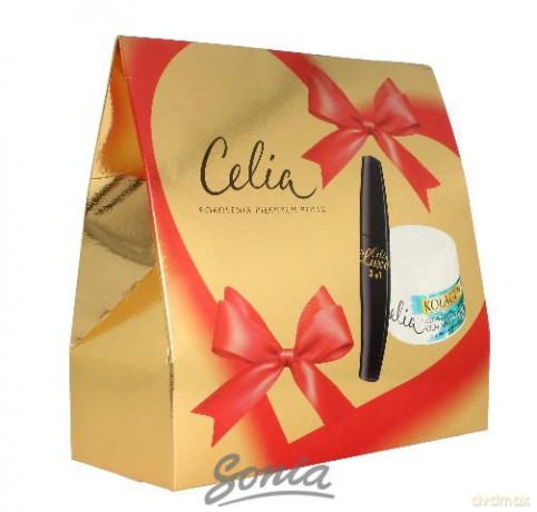 Celia Zestaw prezentowy Kolagen Algi (krem nawilżający 50 ml + mascara 3w1 De Luxe 10 ml)