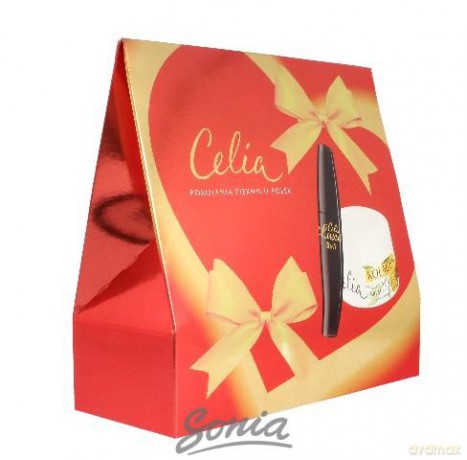 Celia Zestaw prezentowy Kolagen Oliwka (krem półtłusty 50 ml + mascara 3w1 De Luxe 10 ml)