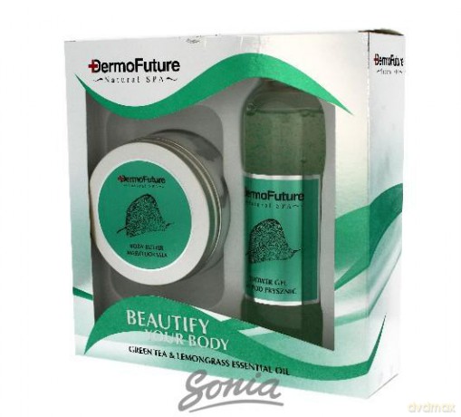 Dermofuture Natural Spa Zestaw prezentowy Green (masło do ciała 200 ml + żel pod prysznic 300 ml)