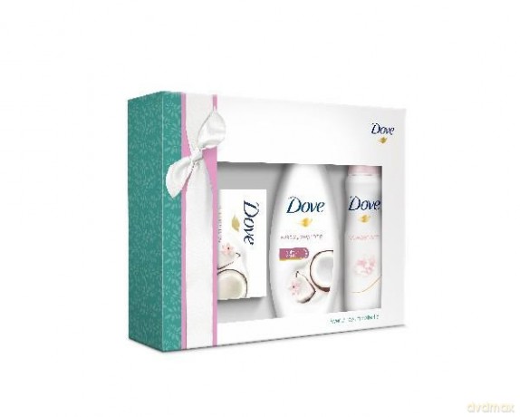 Dove Zestaw prezentowy Coconut (dezodorant spray 150 ml + żel pod prysznic 250 ml + mydło kostka 100 g)