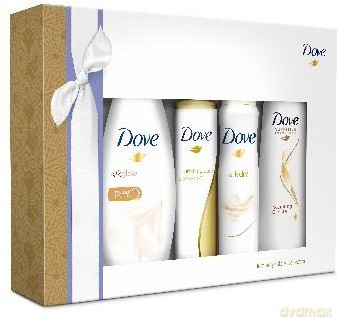 Dove Zestaw prezentowy Silk (deo spray 150 ml + żel pod prysznic 250 ml + szampon 250 ml + olejek pod prysznic 200 ml)