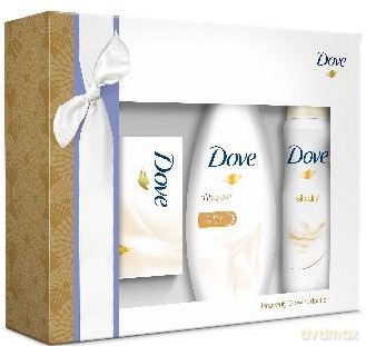 Dove Zestaw prezentowy Silk (dezodorant spray 150 ml + żel pod prysznic 250 ml + mydło kostka 100 g)