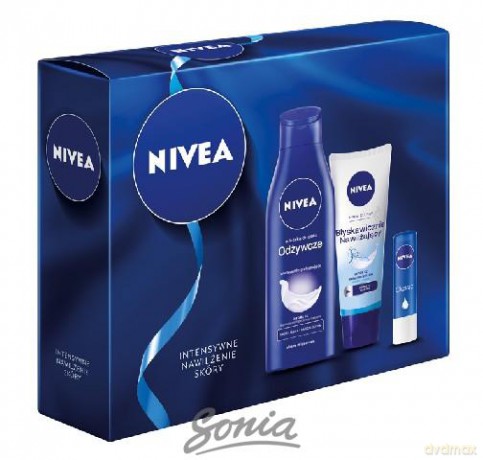 Nivea Zestaw prezentowy Classic (mleczko do ciała 250 ml + krem do rąk 75 ml + pomadka 4.8g)