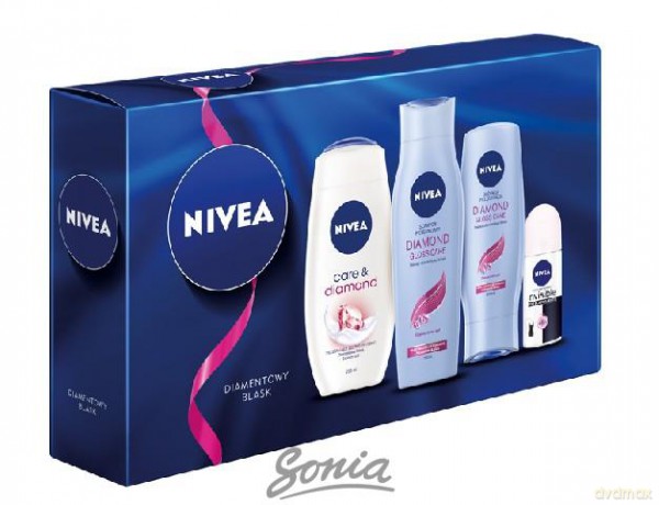 Nivea Zestaw prezentowy Diamond (szampon 250 ml + odżywka 200 ml + żel pod pr. 250 ml + deo roll-on 50 ml)
