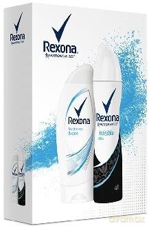 Rexona Zestaw prezentowy Motion Sense Woman (dezodorant spray Invisible Aqua 150 ml + żel pod prysznic Freshness 250 ml)