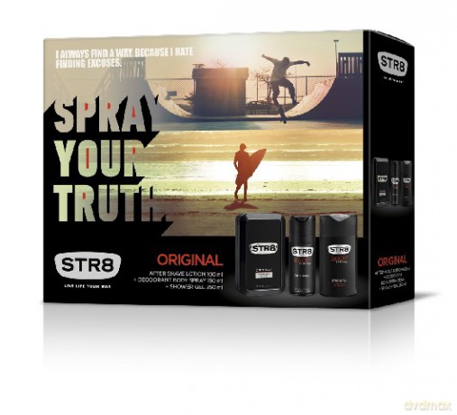 STR 8 Zestaw prezentowy Original (Woda po goleniu 100 ml + Deo spray 150 ml + Żel pod prysznic 250 ml)