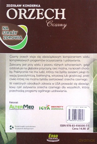 Czarny orzech na straży zdrowia - Zdzisław Konderka [KSIĄŻKA]