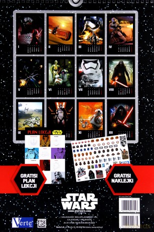 Kalendarz wieloplanszowy 2017 - Star Wars (Gwiezdne Wojny) [KALENDARZ]