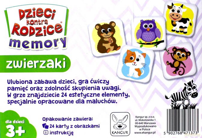 Memory dzieci kontra rodzice Zwierzaki [GRA]