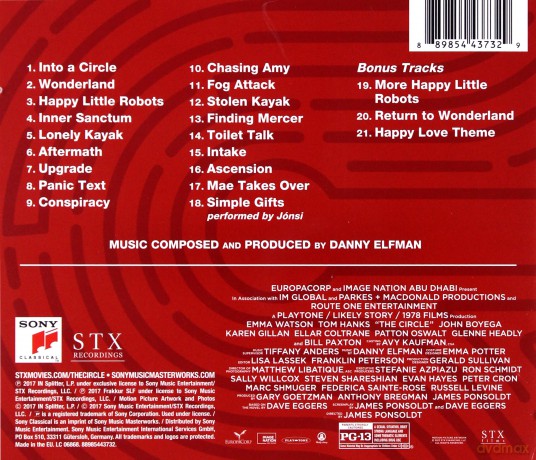 The Circle soundtrack (Krąg) (Danny Elfman) [CD]