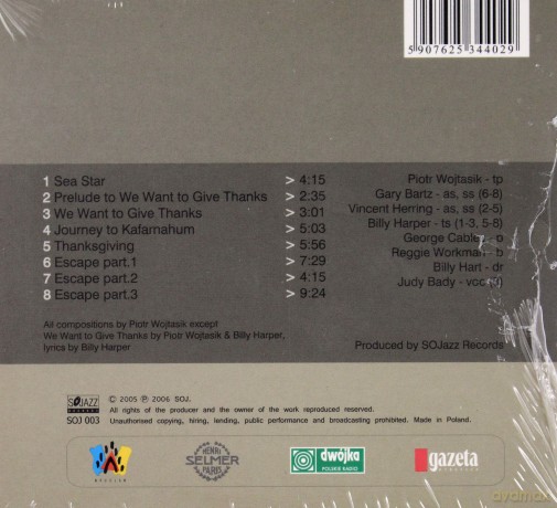 Piotr Wojtasik: We Want To Give Thanks [CD]
