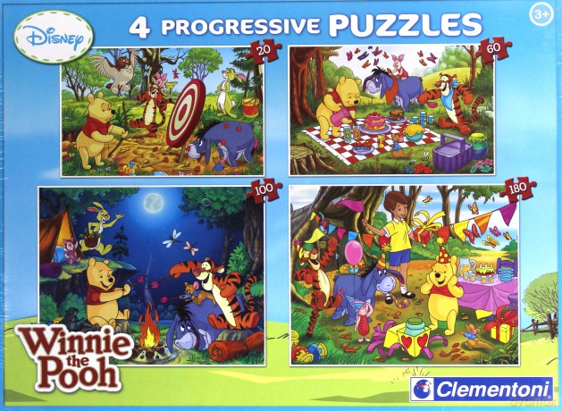 CLEMENTONI 20/60/100/180 el. Kubuś Puchatek (Disney) [PUZZLE]
