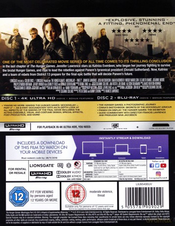 The Hunger Games: Mockingjay Part 2 (Igrzyska śmierci: Kosogłos. Część 2) [Blu-Ray 4K]+[Blu-Ray]