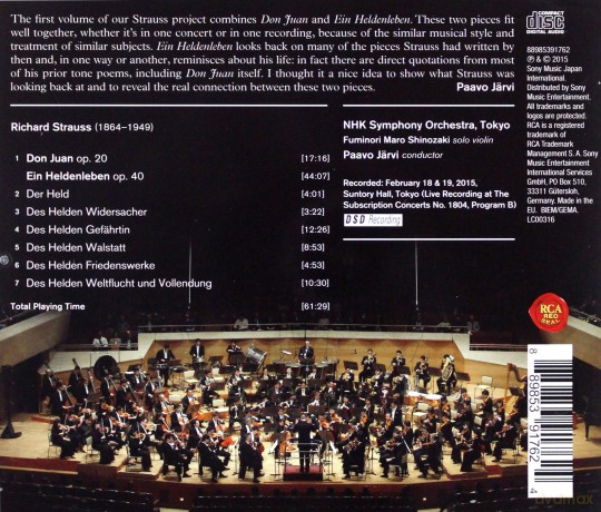 Paavo Järvi & NHK Symphony: R. Strauss: Ein Heldenleben, Op. 40 & Don Juan, Op. 20 [CD]