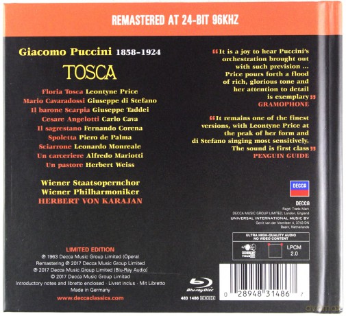 Leontyne Price: Puccini Tosca [BOX] [2CD]+[Blu-Ray]