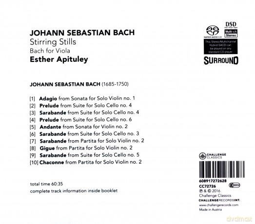 Esther Apituley: Johann Sebastian Bach: Stirring Stills - Bach for Viola [SACD]