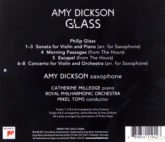Amy Dickson: Glass [CD]
