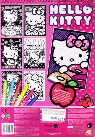 Aksamitna kolorowanka z pisakami - Hello Kitty