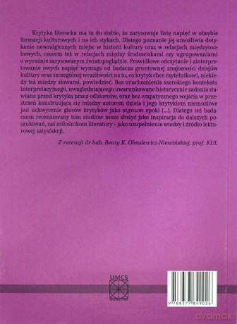 Polska krytyka literacka w XIX i XX wieku [KSIĄŻKA]