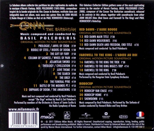 Basil Poledouris: Conan The Barbarian Collector [CD]
