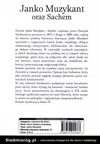 Janko Muzykant oraz Sachem - Henryk Sienkiewicz [KSIĄŻKA]