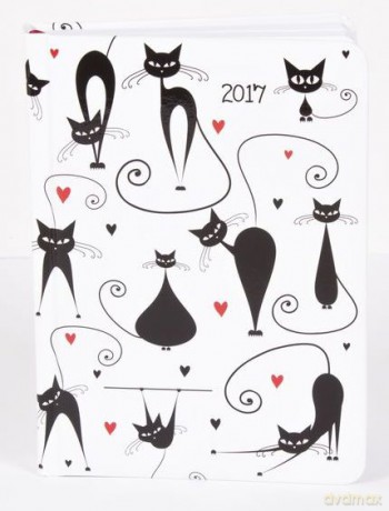 Kalendarz 2017 B6 dzienny biały. Koty [KALENDARZ]