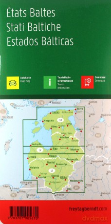 Kraje bałtyckie. Litwa, Łotwa, Estonia mapa 1:400 000