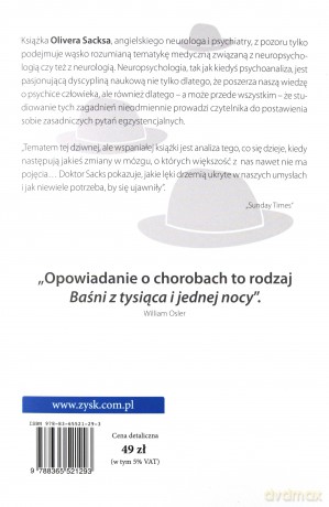 Mężczyzna, który pomylił swoją żonę z kapeluszem - Oliver Sacks [KSIĄŻKA]