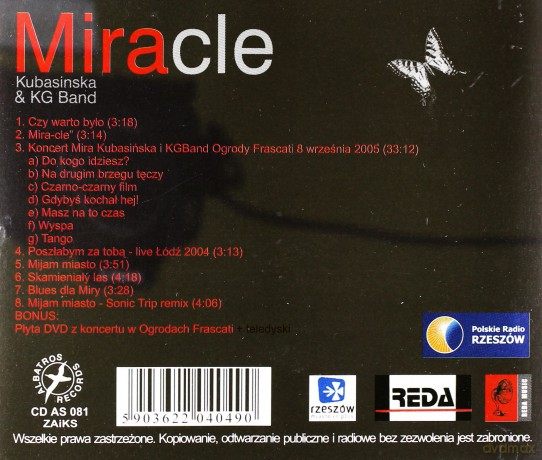 Mira Kubasińska & Kg Band: Miracle [CD]+[DVD]
