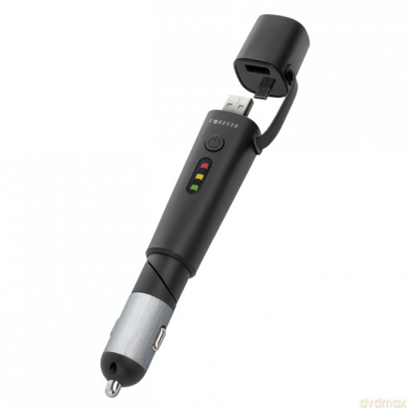 Ładowarka samochodowa + power bank 2600 mAh Y-style czarna