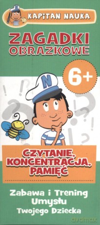 Czytanie, koncentracja, pamięć. 6+ zagadki obrazkowe Kapitan Nauka [KSIĄŻKA]